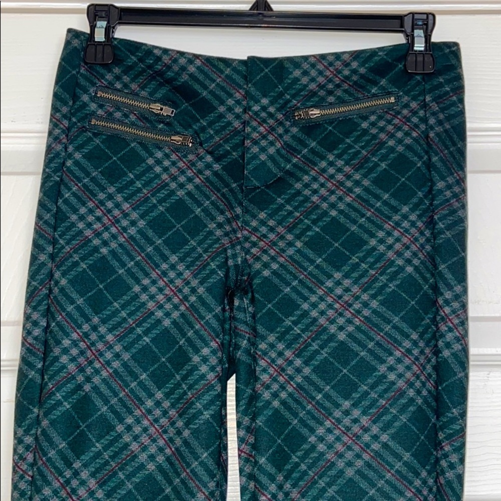 Design Lab Green Plaid Stretchy Pants
